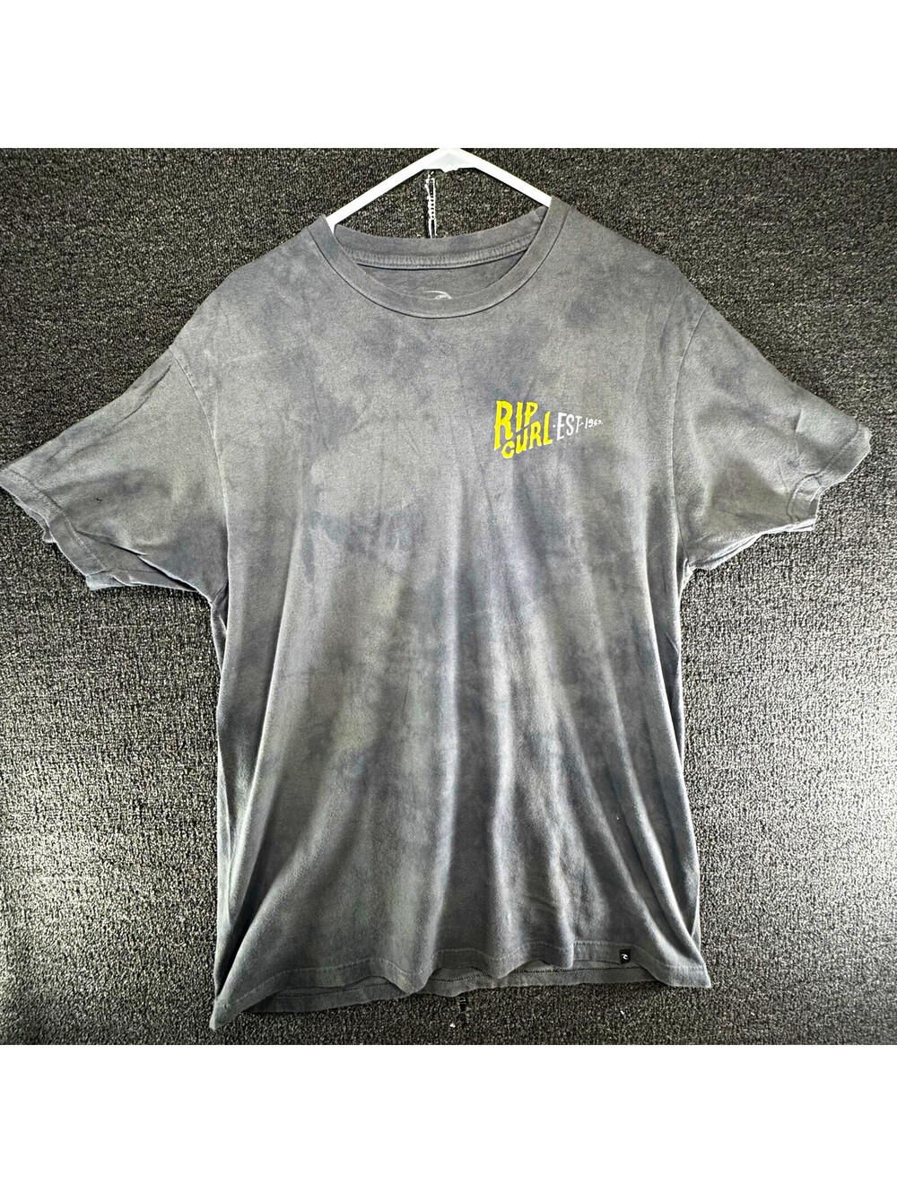 Rip Curl Mens L Gray Double-Sided Graphic Logo Crew Neck Short Sleeve T-Shirt